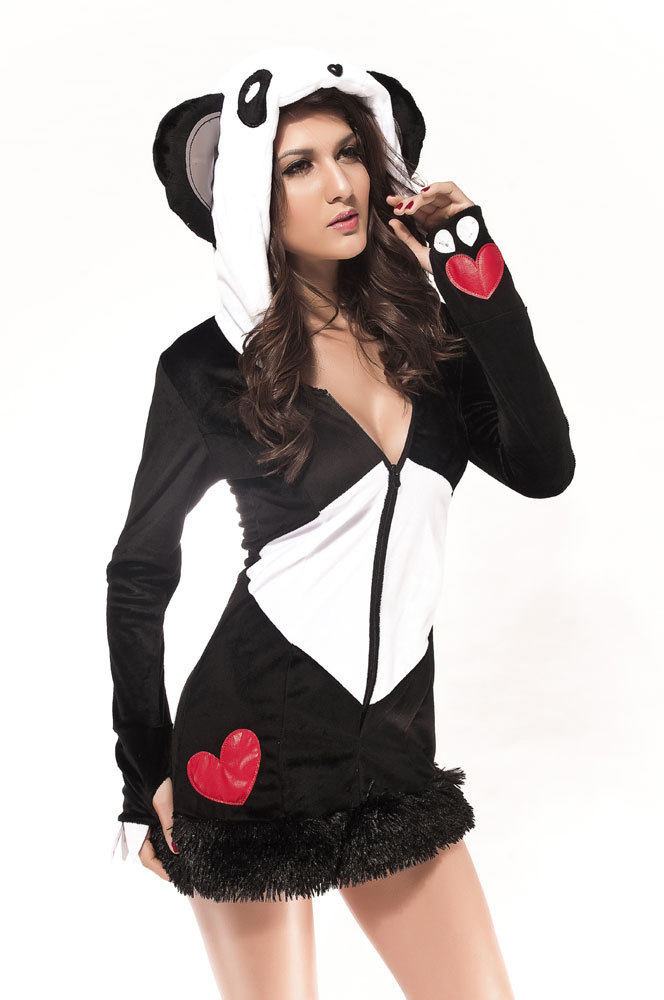 Halloween Costume Black and White Panda Costume - Click Image to Close